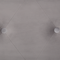 Comodino Sgabello Contenitore gambe nere imbottite in velluto grigio a forma di valigia con bottoni