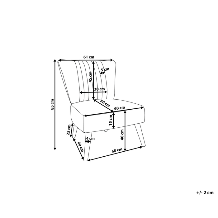 Poltrona in velluto Nero senza braccioli con sedia senza braccioli con trapuntatura verticale gambe in legno