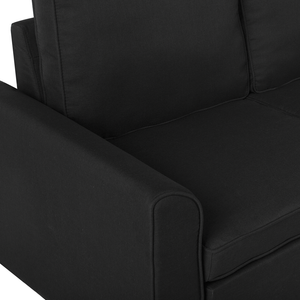 Divano Letto Angolare Imbottito In Tessuto Nero Orientamento A versione sinistra Con Letto Contenitore