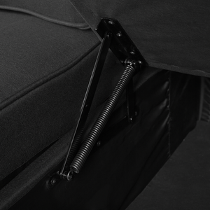 Divano Letto Angolare Imbottito In Tessuto Nero Orientamento A versione sinistra Con Letto Contenitore