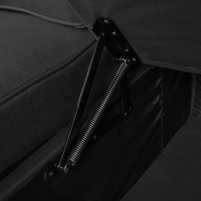 Divano Letto Angolare Imbottito In Tessuto Nero Orientamento A versione sinistra Con Letto Contenitore