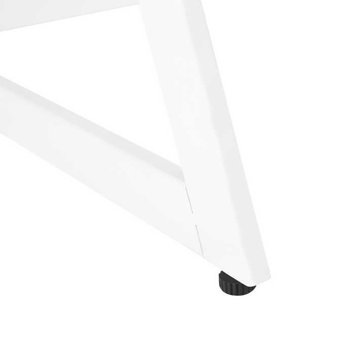 Scrivania in legno chiaro e piano in MDF bianco 120 x 60 cm Struttura in metallo Un cassetto