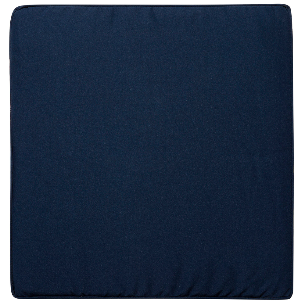 Sedia da Giardino in Legno di Acacia Bianco con Cuscino di Seduta Blu costiero