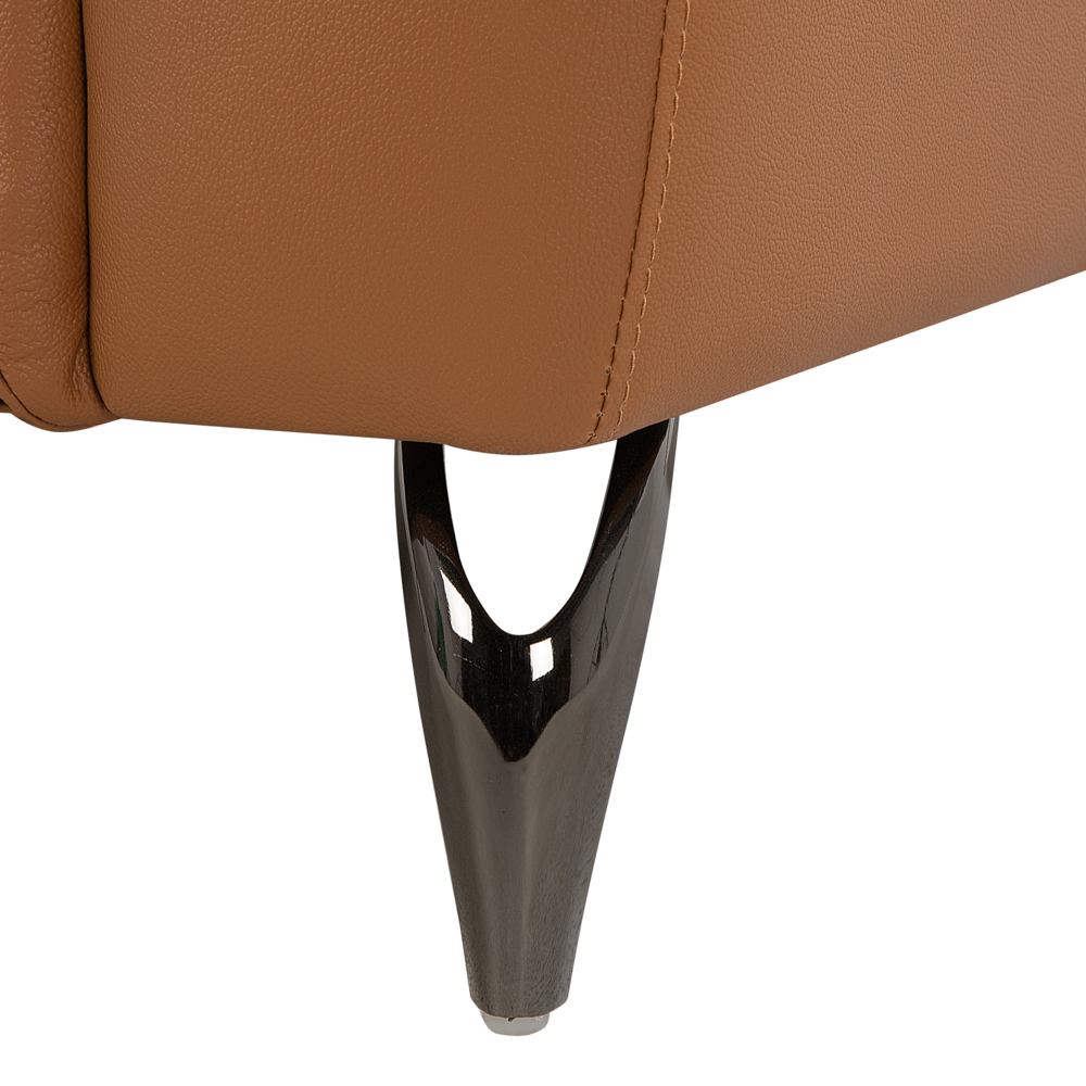 Divano in pelle marrone 3 posti poggiatesta regolabile ampia seduta retrò