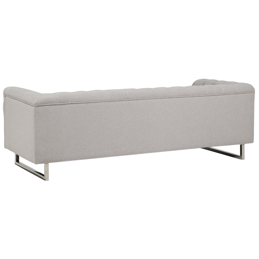 Set divano Chesterfield a 5 posti con bottoni avorio beige capitonnè