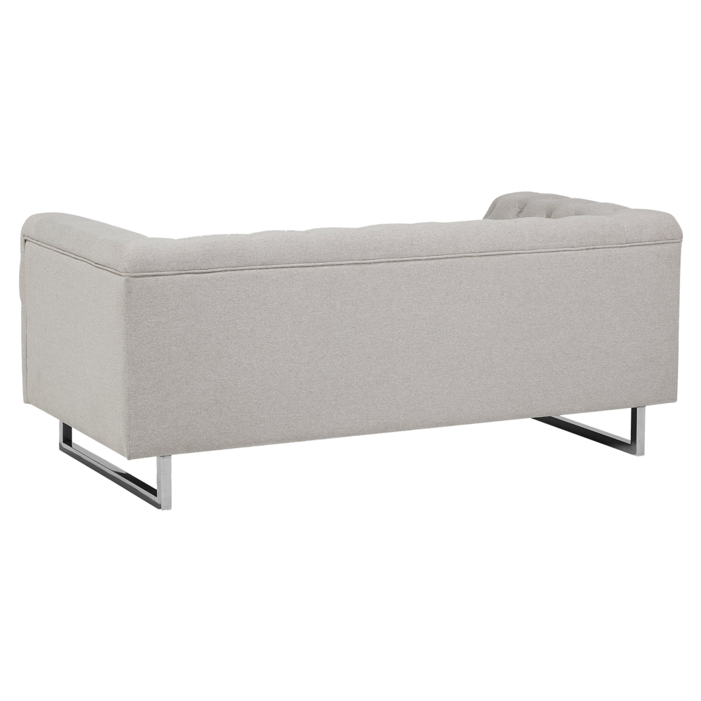 Set divano Chesterfield a 5 posti con bottoni avorio beige capitonnè