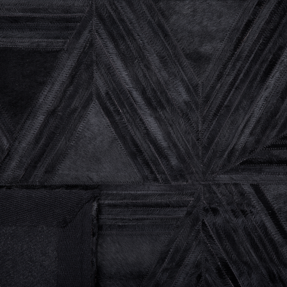 Tappeto Nero Pelle Di Vacchetta 160 x 230 cm Motivo Artigianale A pelo corto Moderno