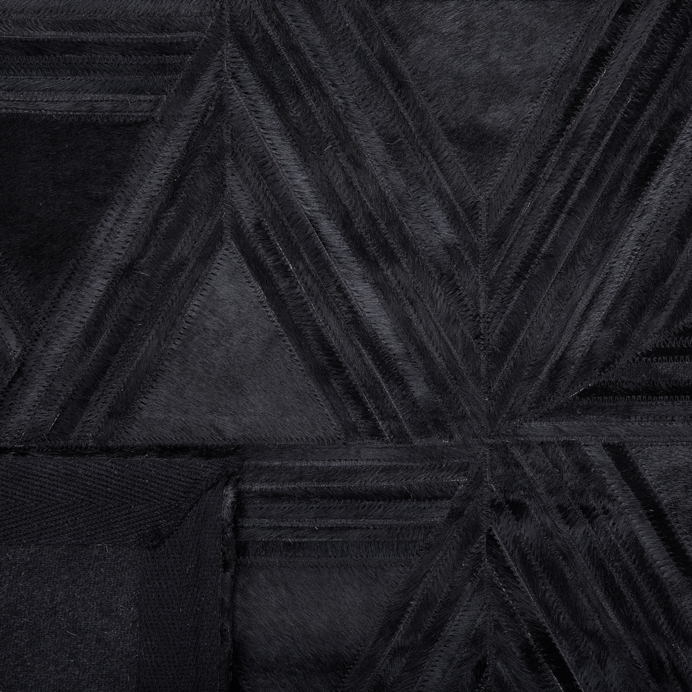 Tappeto Nero Pelle Di Vacchetta 140 x 200 cm Motivo Artigianale A pelo corto Moderno