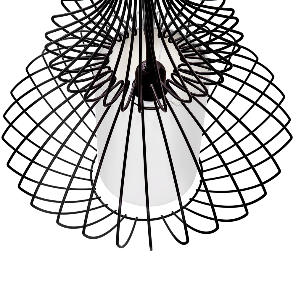 Lampada a Sospensione a Soffitto in Metallo Nero Open Cage Shade Industrial Glamour