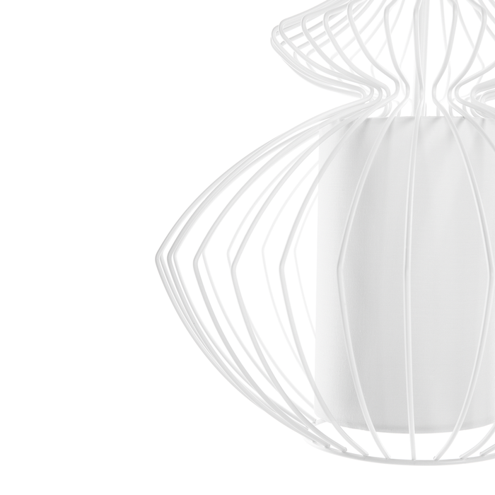 Lampada a Sospensione a Soffitto in Metallo Bianco Open Cage Shade Industrial Glamour