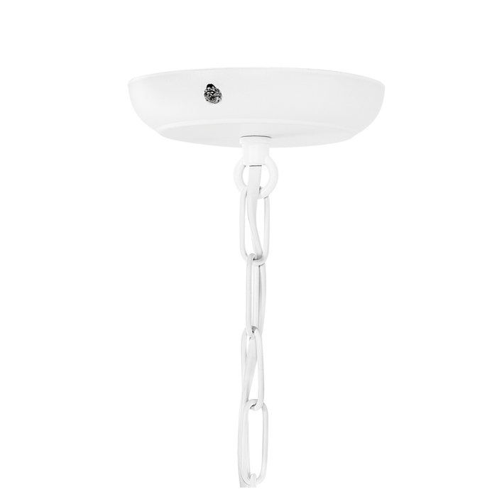 Lampada a Sospensione a Soffitto in Metallo Bianco Open Cage Shade Industrial Glamour