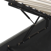 Letto a doghe ottomana imbottita in tessuto di poliestere grigio contenitore 140 cm 6 doppia dimensione design moderno