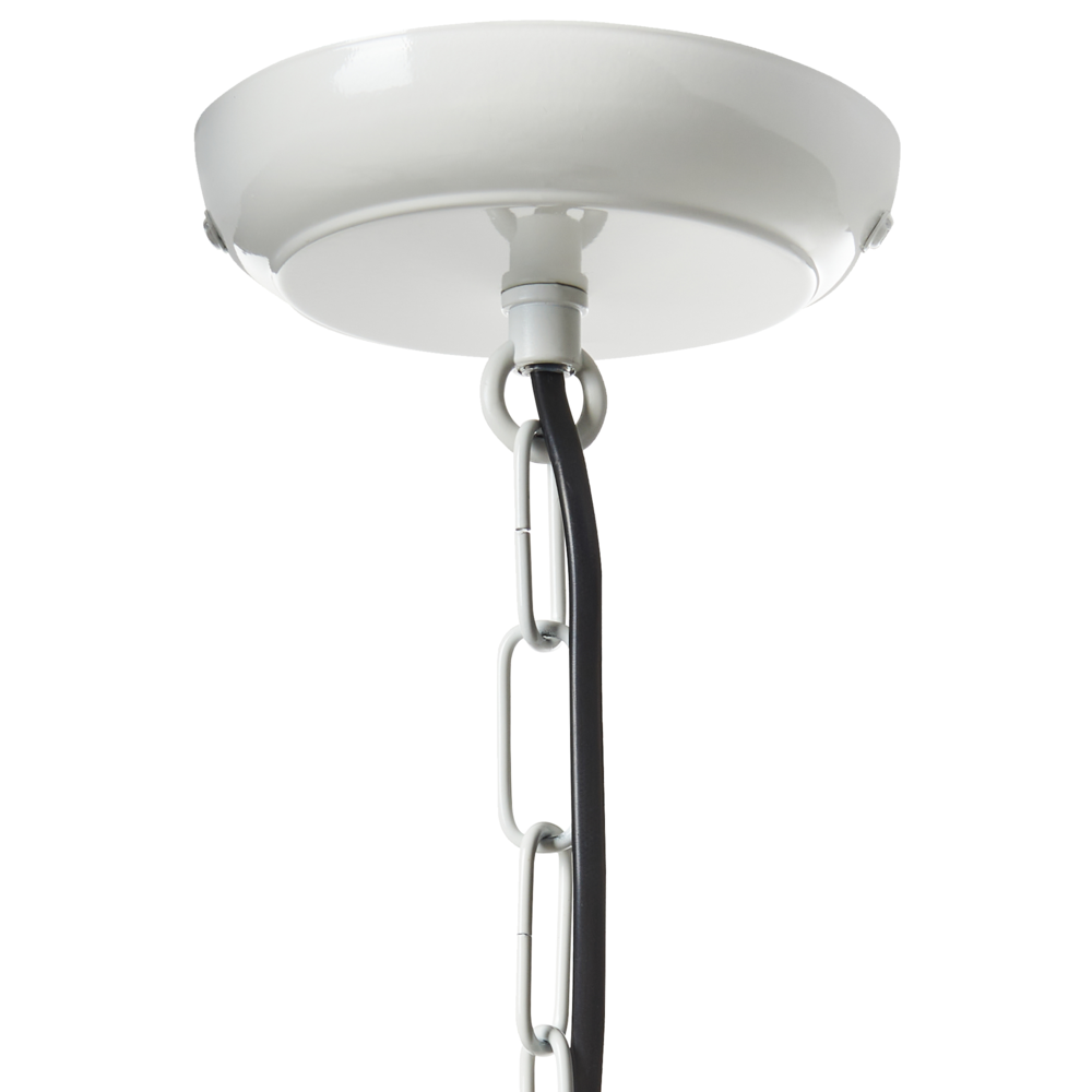 Lampada a Sospensione in Metallo Bianco Sporco Forma Rotonda Ornamenti Floreali Industriali