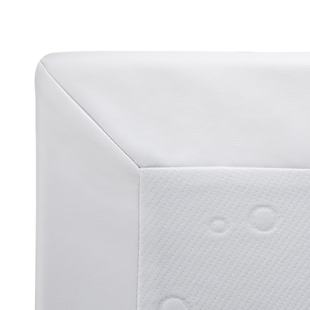 Letto continentale matrimoniale 140 cm 6 ecopelle bianca con materasso a molle insacchettate