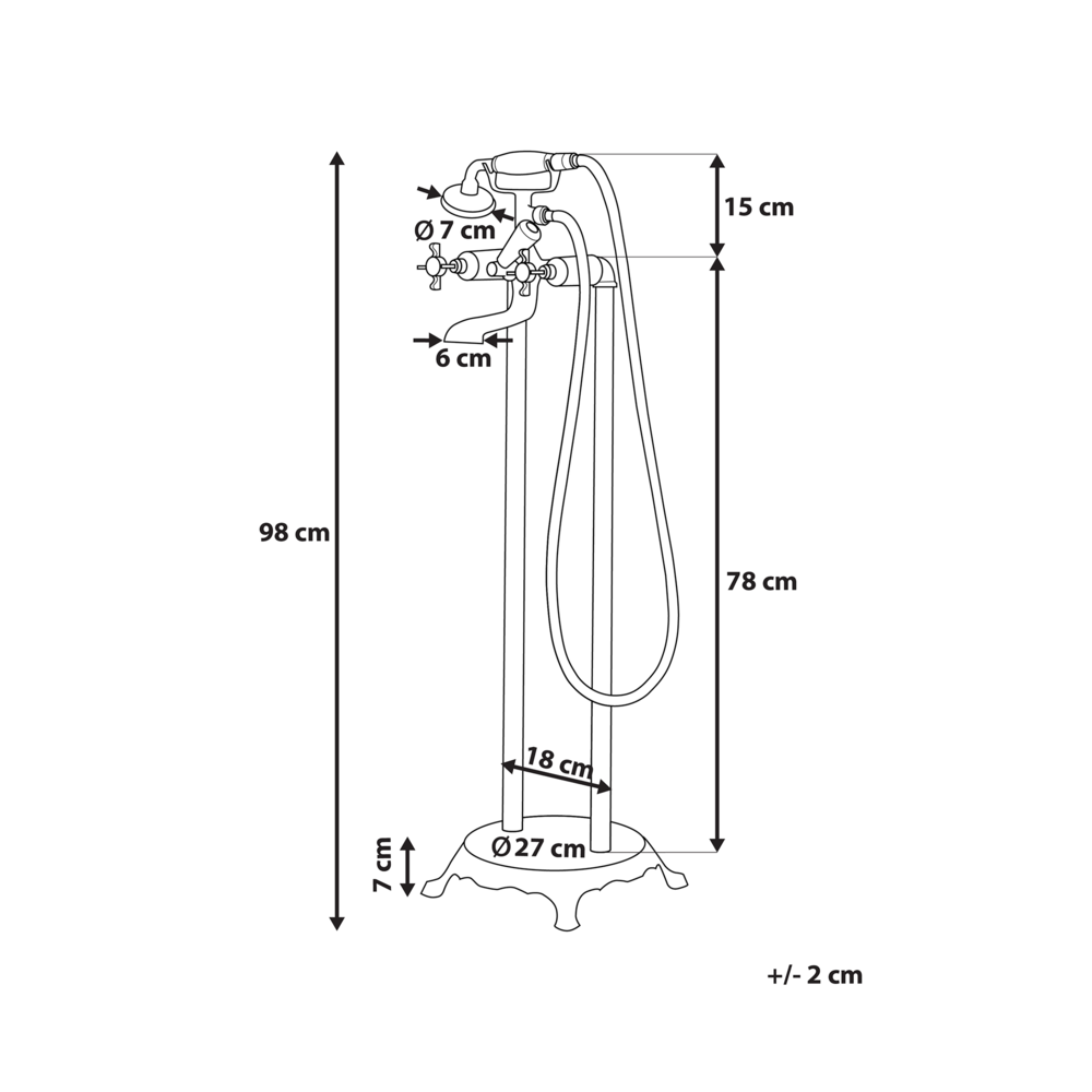 Miscelatore vasca da bagno freestanding cromato argento soggiorno