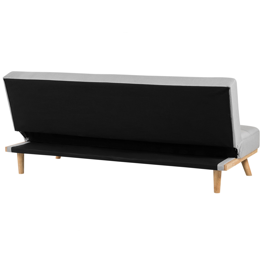 Divano letto Click Clack a 3 posti per soggiorno moderno trapuntato grigio chiaro