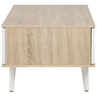 Tavolino in Legno Chiaro e Truciolare Bianco con 1 Cassetto moderno