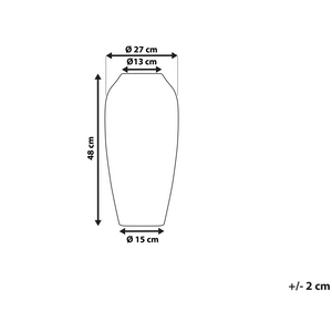 Vaso Decorativo da Terracotta color Argento Superficie Lucida 27 x 48 cm stile industriale