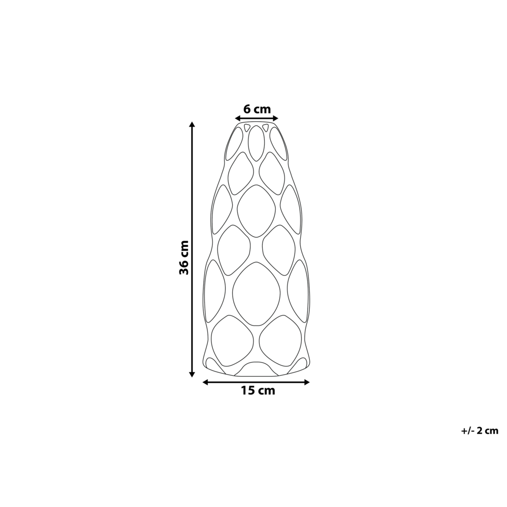 Vaso da fiori da tavola Bianco con gres porcellanato dorato 36 cm Geometrico moderno