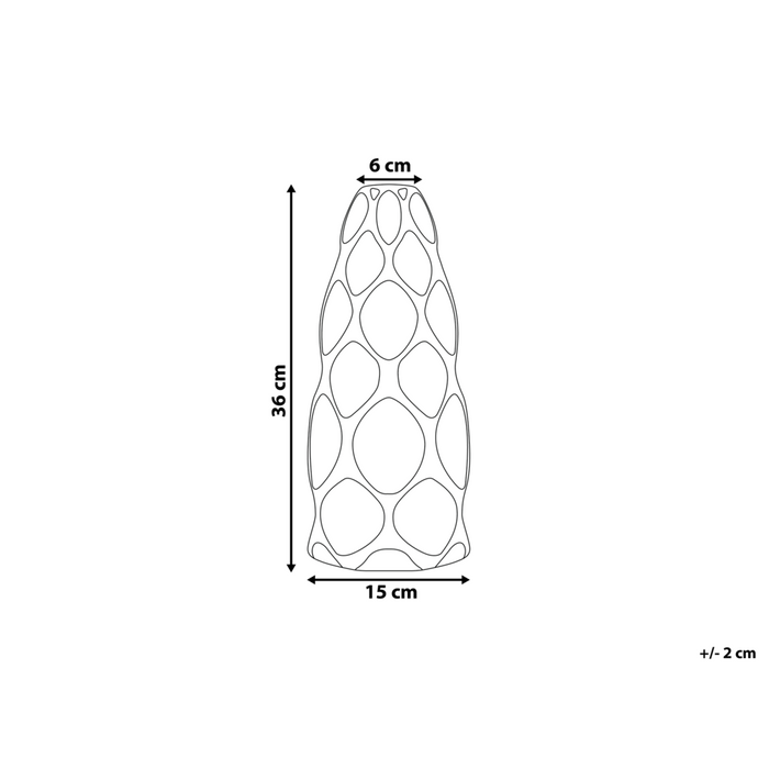 Vaso da fiori da tavola Bianco con gres porcellanato dorato 36 cm Geometrico moderno