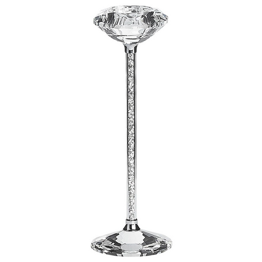 Portacandele Metallo di colore Argento Vetro in stile Glamour candeliere candelabro elegante