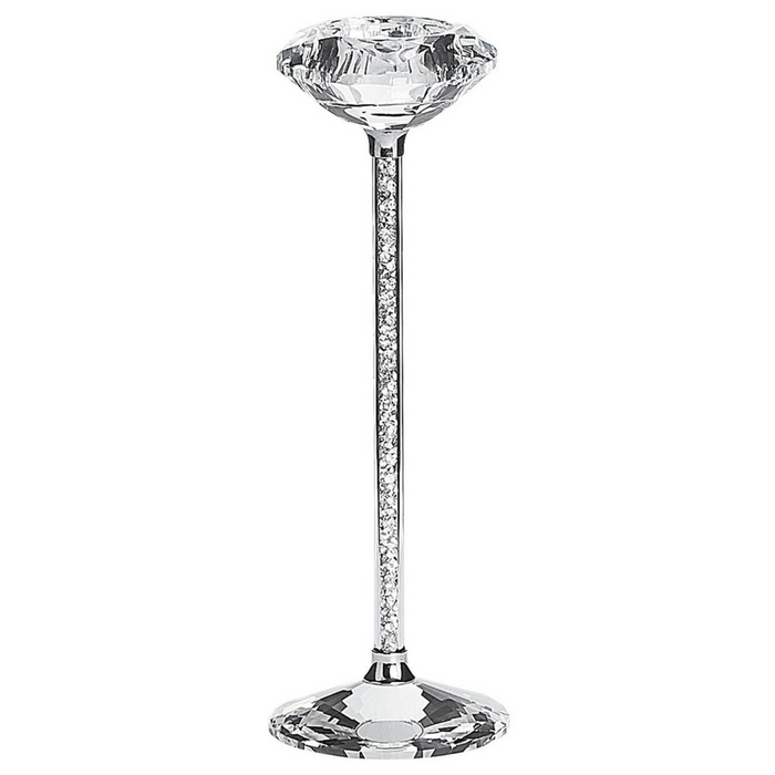 Portacandele Metallo di colore Argento Vetro in stile Glamour candeliere candelabro elegante