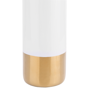 Vaso da fiori da tavola Bianco con ceramica dorato 36 cm moderno