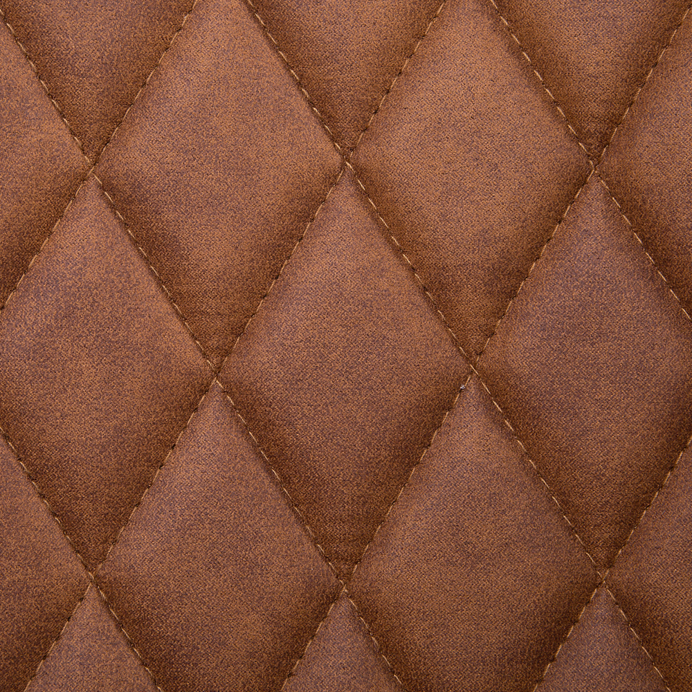 Set di 2 sedie da pranzo con rivestimento in tessuto marrone e gambe in metallo nero stile retrò rustico