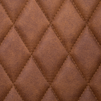 Set di 2 sedie da pranzo con rivestimento in tessuto marrone e gambe in metallo nero stile retrò rustico