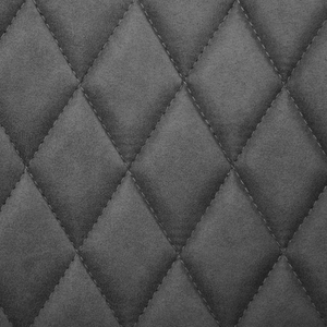 Set di 2 sedie da pranzo con rivestimento in tessuto grigio e gambe in metallo nero stile retrò rustico