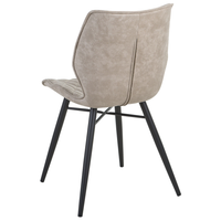 Set di 2 sedie da pranzo rivestimento in tessuto beige gambe in metallo nero stile retrò rustico