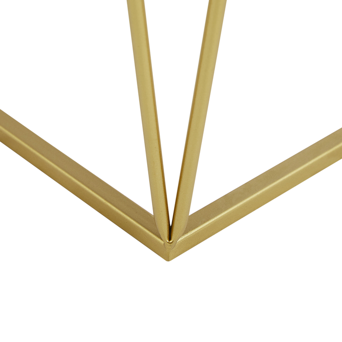 Set di 2 Tavolini in Metallo Base dorato Vetro Specchio Round Top Decorativo Glam