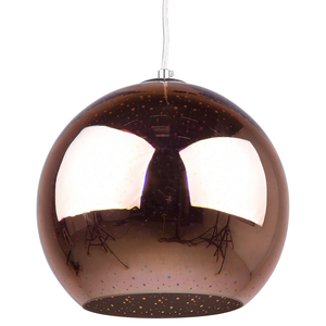 Lampada a Sospensione a Soffitto Vetro Rame Riflettente Effetto Luce Starburst Industrial