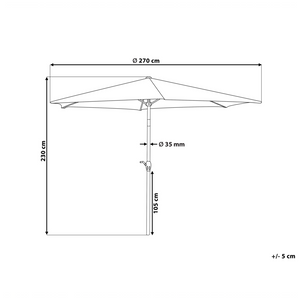 Ombrellone da giardino in tessuto blu navy 230 cm resistente agli agenti atmosferici