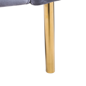 Divano letto in velluto grigio a 3 posti con braccioli a binario moderno