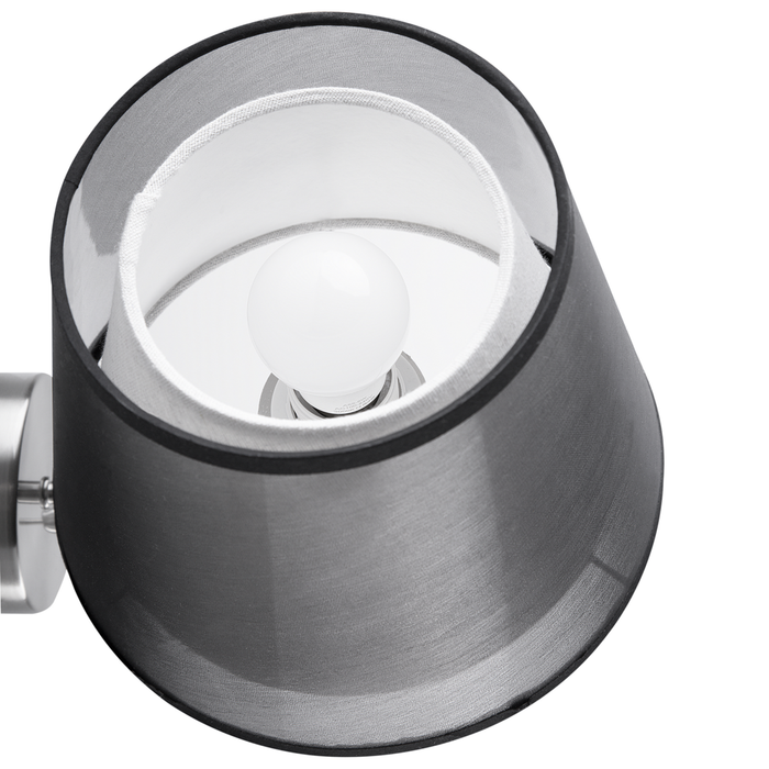 Lampada da Parete Tessuto Grigio Campana Paralume 28 cm Lucido Glam Moderno