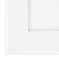 Tavolino in MDF bianco 60 x 57 x 40 cm con piano in vetro Comodino con un ripiano