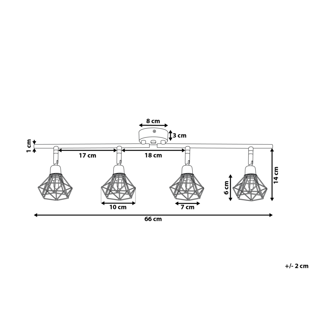 Lampada da Soffitto in Metallo Argento 4 Luce Paralumi a Gabbia Bracci Orientabili Moderna