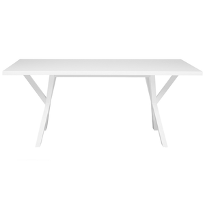 Tavolo da pranzo bianco da tavolo 77 x 180 x 80 cm X-cross gambe in legno massello tavolo da cucina