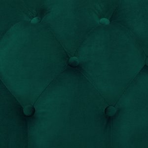 Divano a 3 posti in velluto verde stile Chesterfield con schienale basso