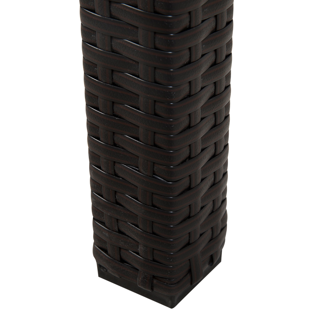 Tavolo da pranzo da giardino piano in vetro temperato marrone scuro finto rattan 220 x 100 cm 8 posti rettangolare