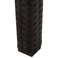 Tavolo da pranzo da giardino piano in vetro temperato marrone scuro finto rattan 220 x 100 cm 8 posti rettangolare