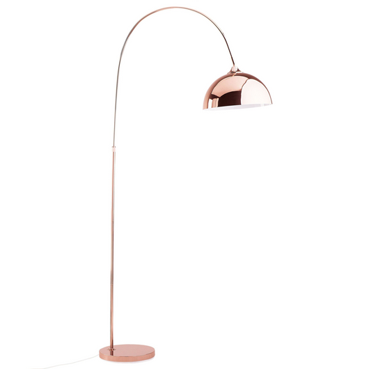 Lampada da terra rame 160 cm di altezza in metallo curvato decorativo retrò glamour