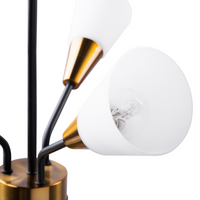 Lampada a Sospensione Montatura in Metallo dorato e Bianco Campana Paralumi Cavo Lungo Industrial