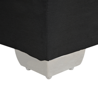 Divano letto matrimoniale in tessuto Nero imbottito con struttura 140 cm 6 con testiera capitonné e materasso a molle insacchettate