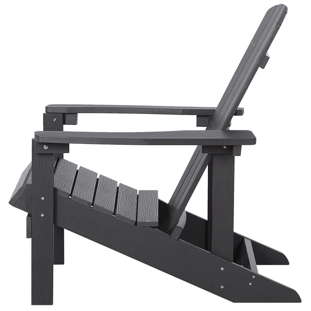 Sedia da giardino in plastica grigio scuro in legno resistente agli agenti atmosferici in stile moderno