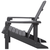 Sedia da giardino in plastica grigio scuro in legno resistente agli agenti atmosferici in stile moderno