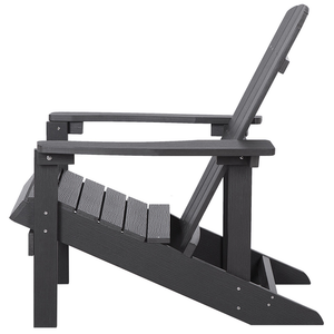 Sedia da giardino in plastica grigio scuro in legno resistente agli agenti atmosferici in stile moderno