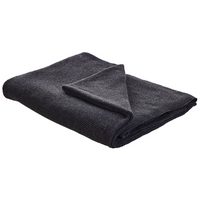 Coperta Cotone Grigio Scuro 130 x 180 cm Copriletto Punto Croce Oversize