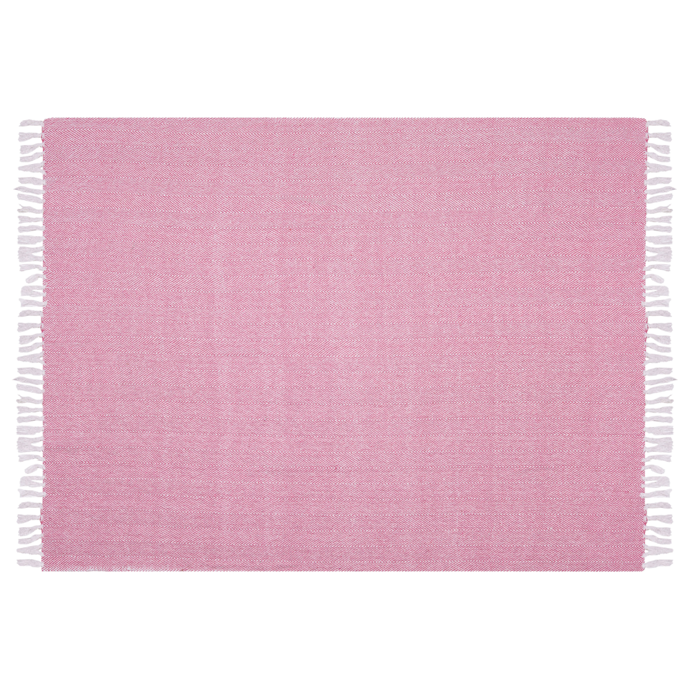 Coperta in cotone rosa 130 x 160 cm Copriletto boho stile costiero